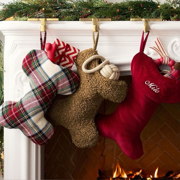 New, Pottery Barn Stewart Tartan Plaid Bone Stocking🎄 - Picture 3 of 7